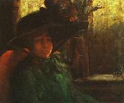 Artur Timoteo da Costa Lady in Green France oil painting reproduction